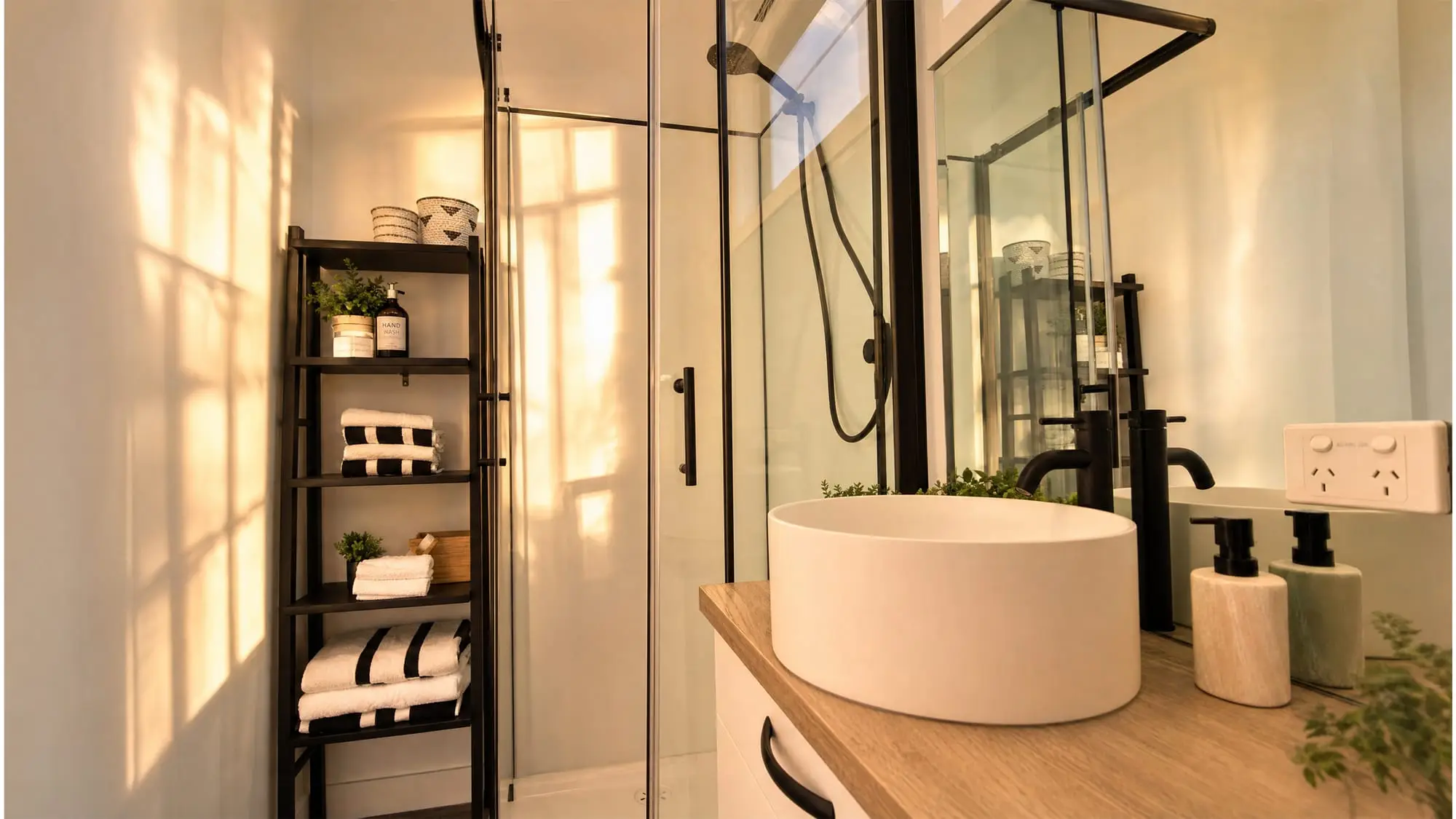 The bathroom inside a MicroHome — play the video