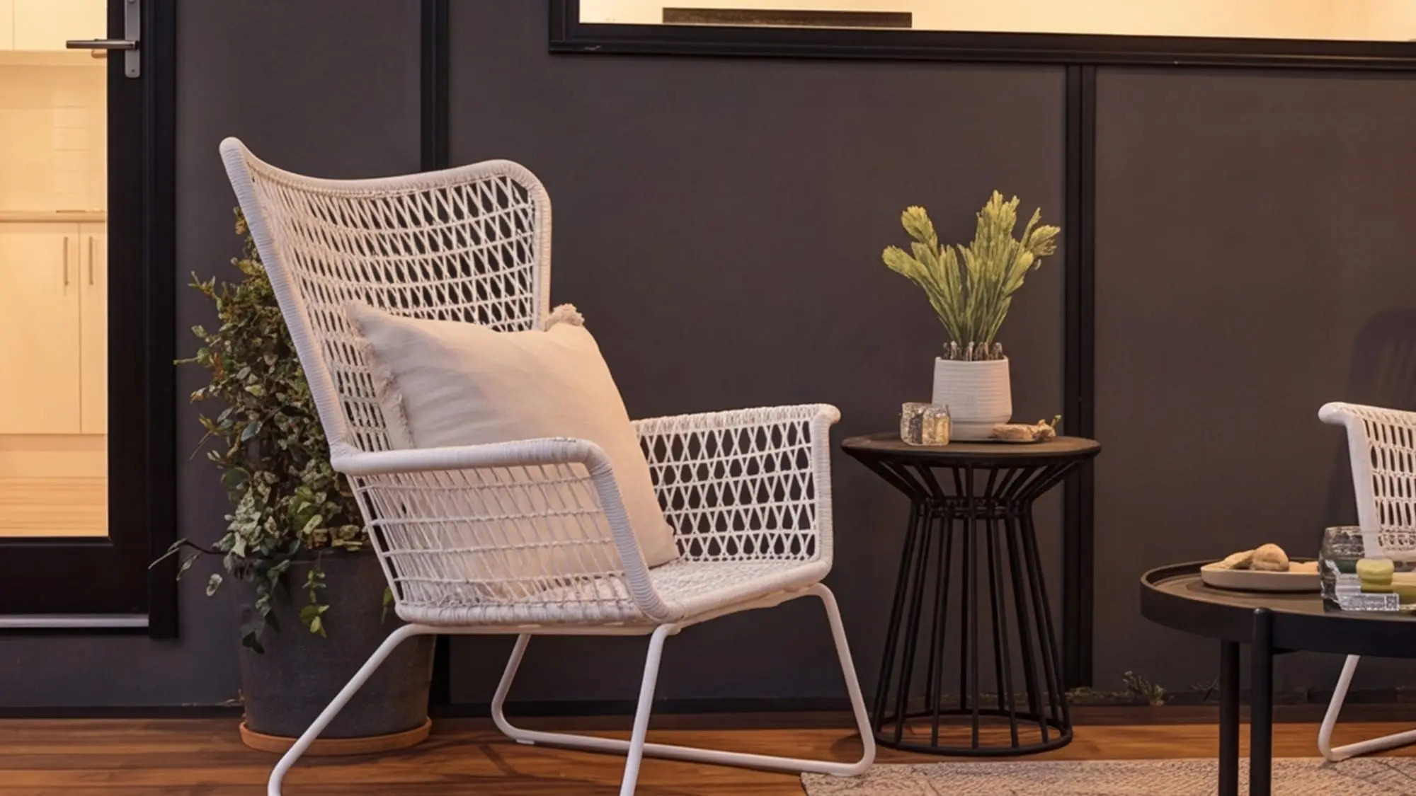 A MicroHome's low step-in entry from the deck — play the video